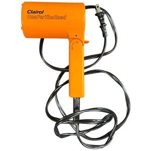 Vintage Clairol Portable folding Hair Dryer Orange 20w 1970s